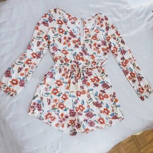 Hollister Vintage style Boho Keyhole Cross Over Surplice Romper